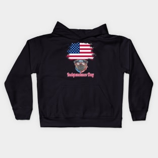 bull dog 4th of July great again 4th of july happy independence day , flag USA Kids Hoodie
